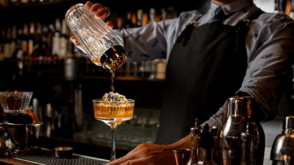 The service bartender keeps the trains running on time.